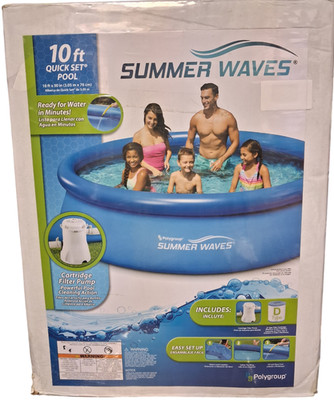Summer Waves 10ft Quick Set Pool w Filter Pump 30in Deep Inflatable Pool New
