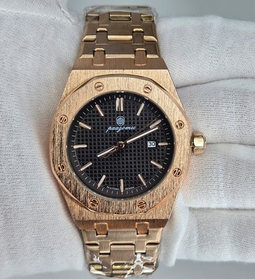 PAAZOMU Boutique 40mm Luxury SS Rose Gold Color Men's Watch - Full Sets (Unworn)