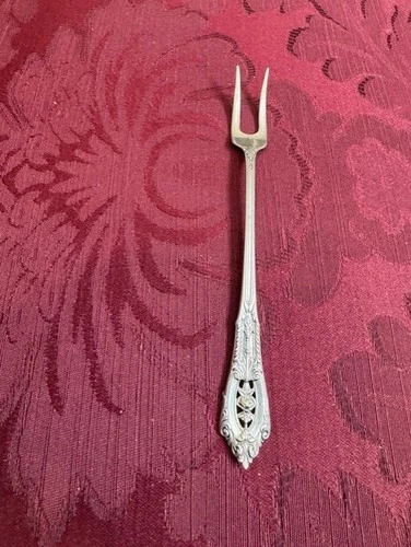 WALLACE Sterling Silver  Rose Point Pickle or Olive Fork 2 Pronged