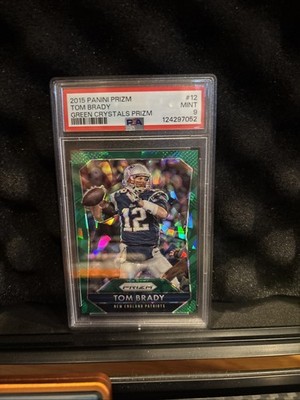2015 Panini Prizm Green Crystals Tom Brady /99 PSA 9