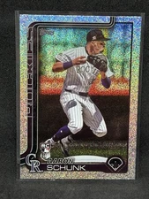 Aaron Schunk 2025 Topps HOLO FOIL ROOKIE RC card #196 Colorado Rockies MLB