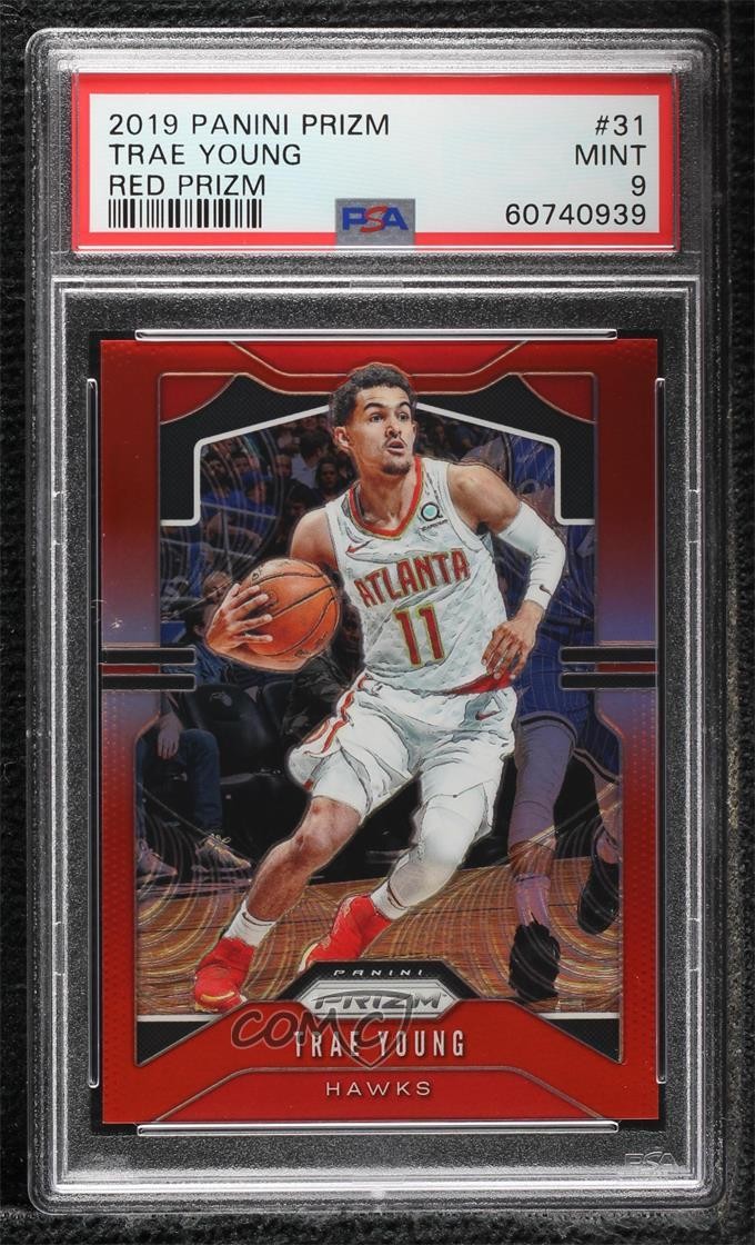 2019-20 Panini Prizm Red Prizm /299 Trae Young #31 PSA 9 MINT
