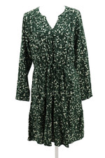 Pact Cafe Crepe Tiered Midi Dress Womens Medium Mountain View Wandered Green New