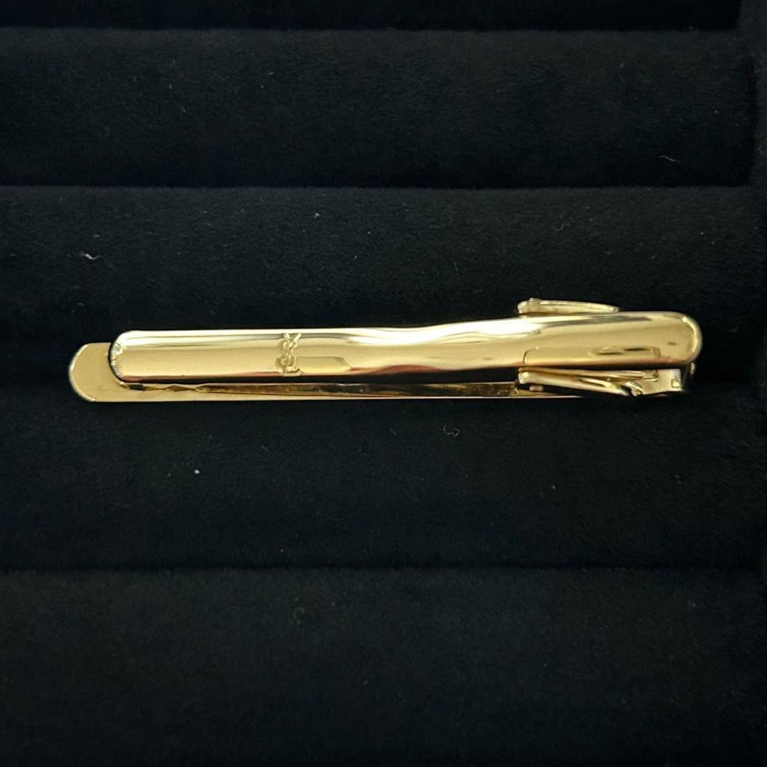 Yves Saint Laurent Cravatta Chiusura Clip Gol Camicia Business Lusso Moda Articolo K