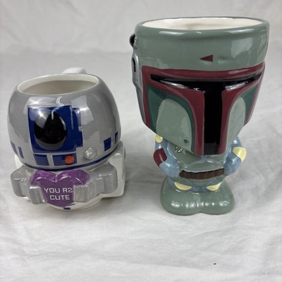 Galeria Star Wars Boba Fett Full Figure Ceramic Mug w/ R2D2 Mug Bundle