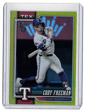 2026 Topps Series 1 Cody Freeman Yellow Foil SP RC /399 Rangers