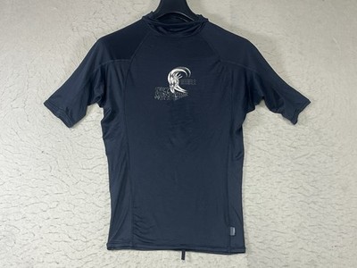 O'NEILL Short Sleeve Rashguard Black UPF 50+ Swim Shirt Surf beach Sz XL See Pic