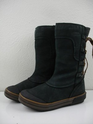 Keen Women's 6 M Elsa Premium Side Zip Waterproof Boots Black Insulated Winter