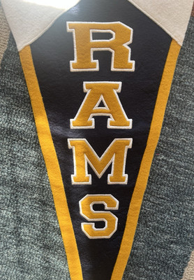 Vintage Winning Streak NFL Rams Pennant Navy Gold White Officially Licensed