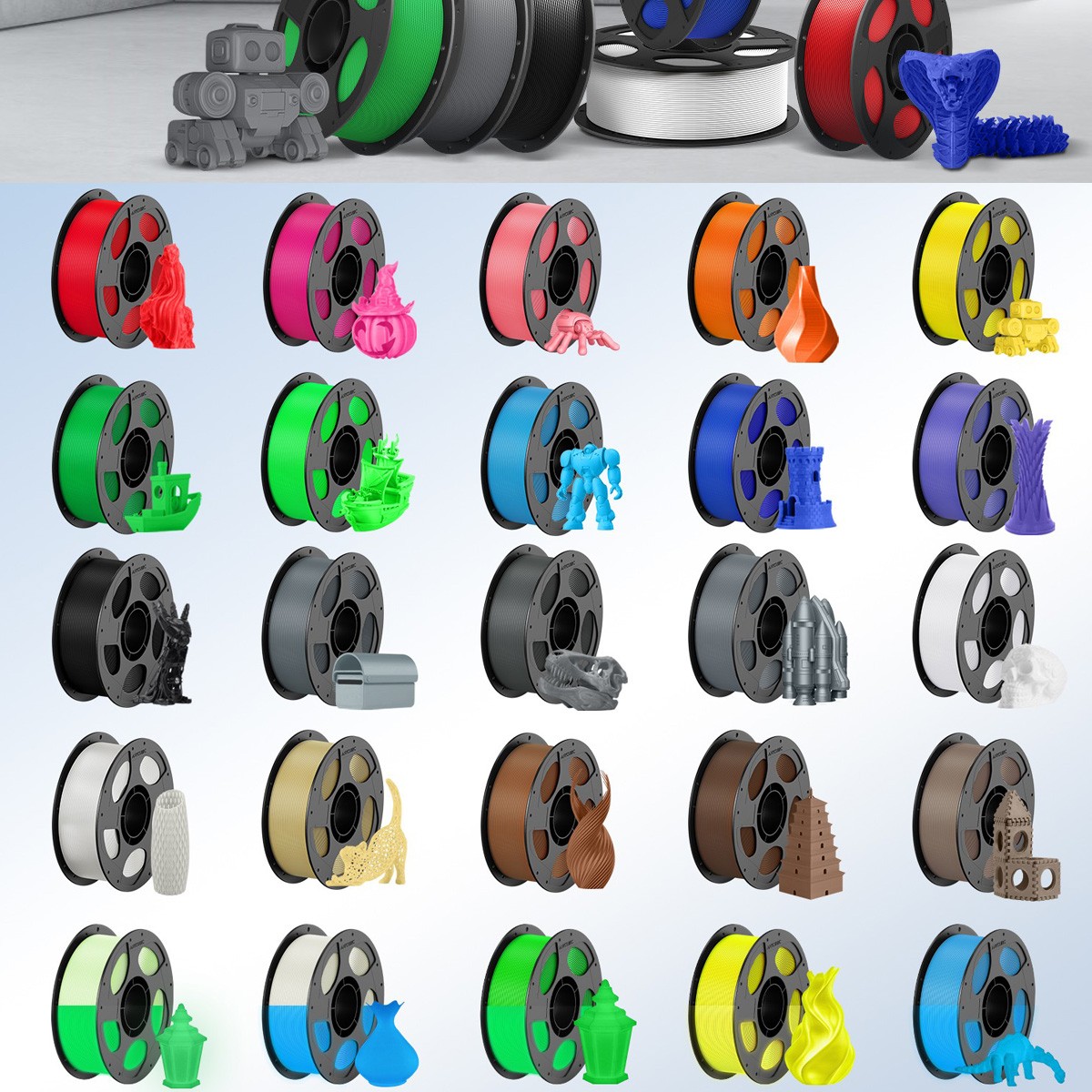 ANYCUBIC 3D Drucker Filament PLA Standard 1/2/3/4/5KG für FDM PLA 1.75mm Kobra