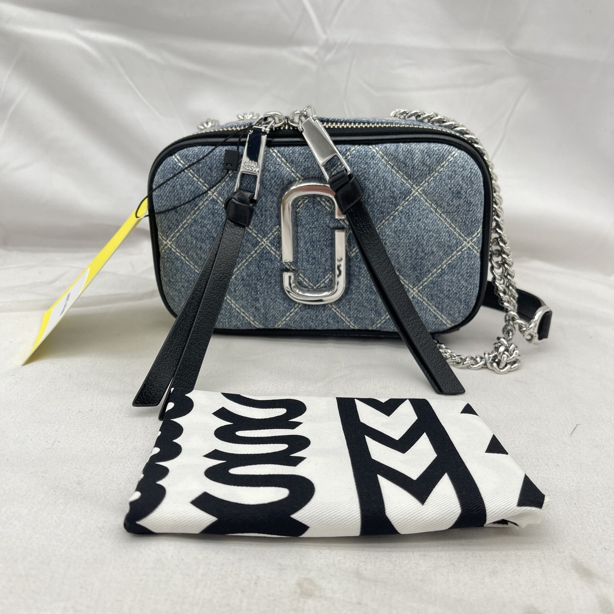 Marc Jacobs Womens The Softshot Quilted Crossbody Bag Denim Light