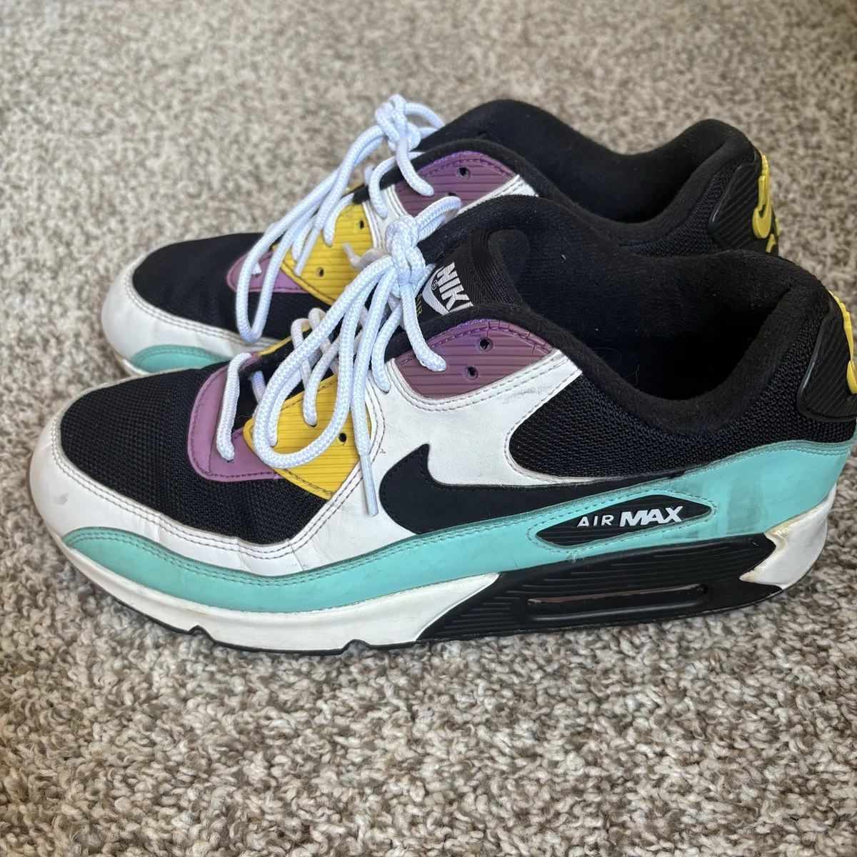 Nike Air Max 90 Essential Black Bright Violet | eBay