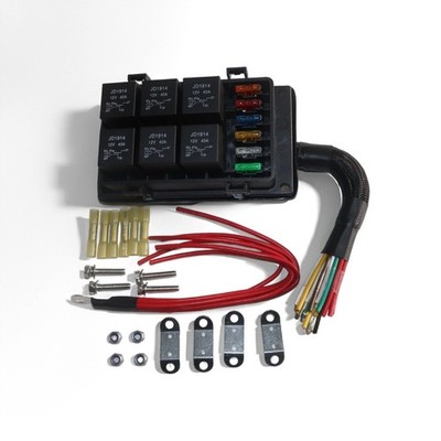 6 Way 12V Waterproof Fuse & Relay Box w/ Pre-Wires Universal For Car Truck Boat