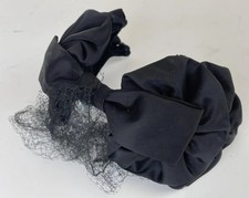 Vintage Black Fascinator Bow with Veil  Collectible  Costume