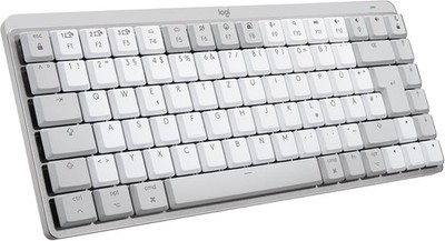 Logitech MX Mechanical Mini für Mac, Kabellose Tastatur + Beleuchtung, Pale Grey