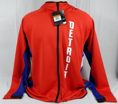 2019-20 Detroit Pistons Game Issued Red Warm Up Jacket Motor City Nike 2XLT 1S