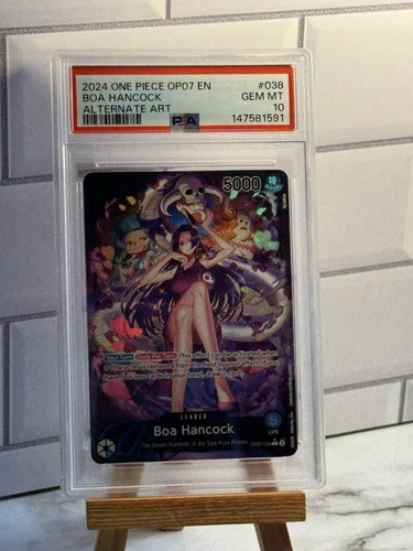 One Piece CCG Boa Hancock OP07-038 Alternate Art Foil Leader PSA 10 English