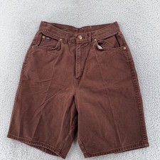 Vintage 90s Chic Brown High Rise Denim Shorts Womens ACTUAL 27x9.5 USA Summer