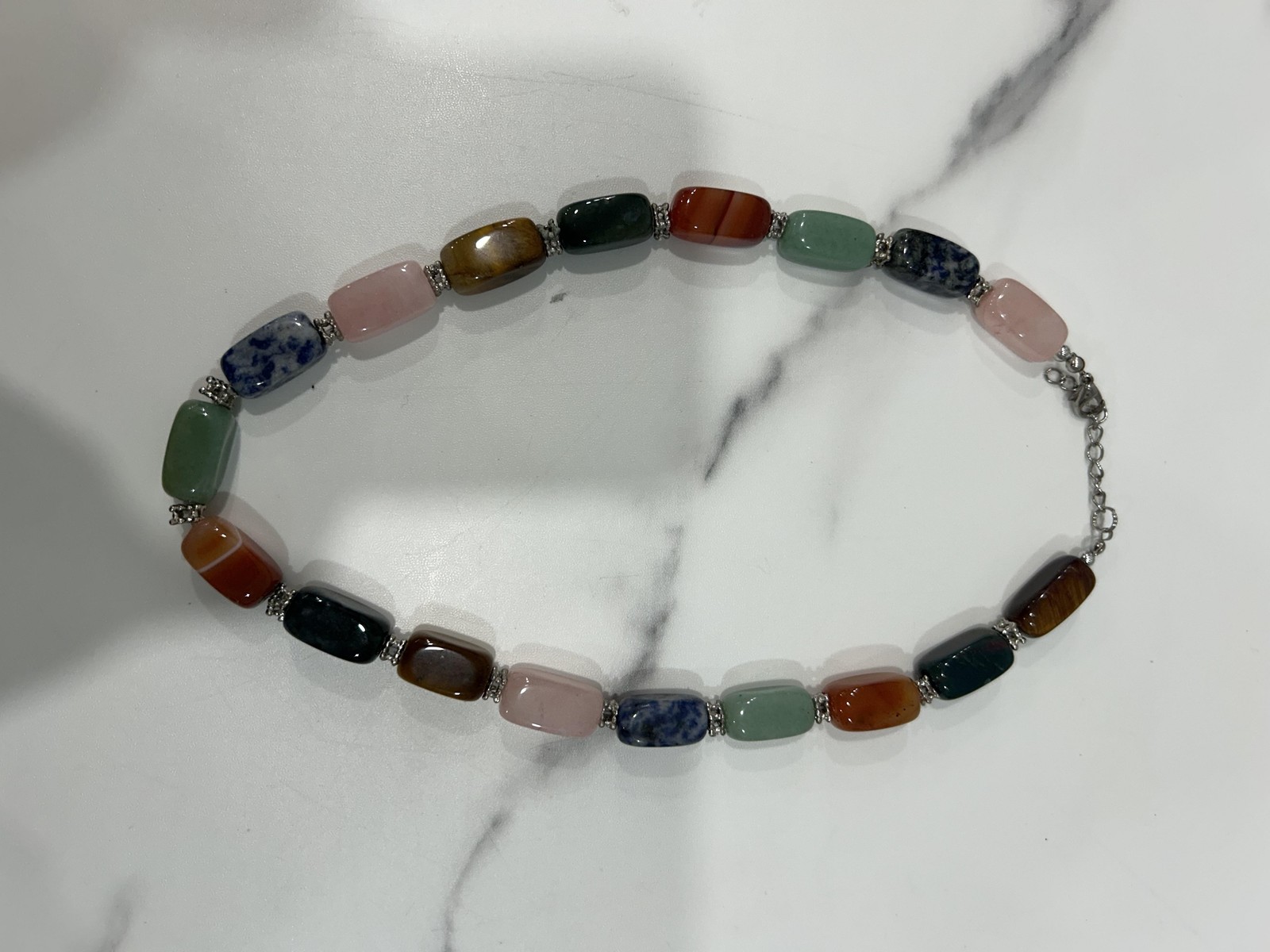 Multicolor Gemstone Beaded Statement Necklace Bra… - image 14