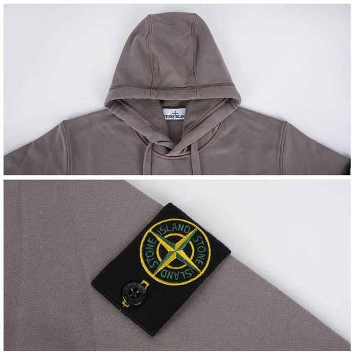 Felpa Stone Island in cotone con cappuccio e toppa 801564151 V0092 118786281