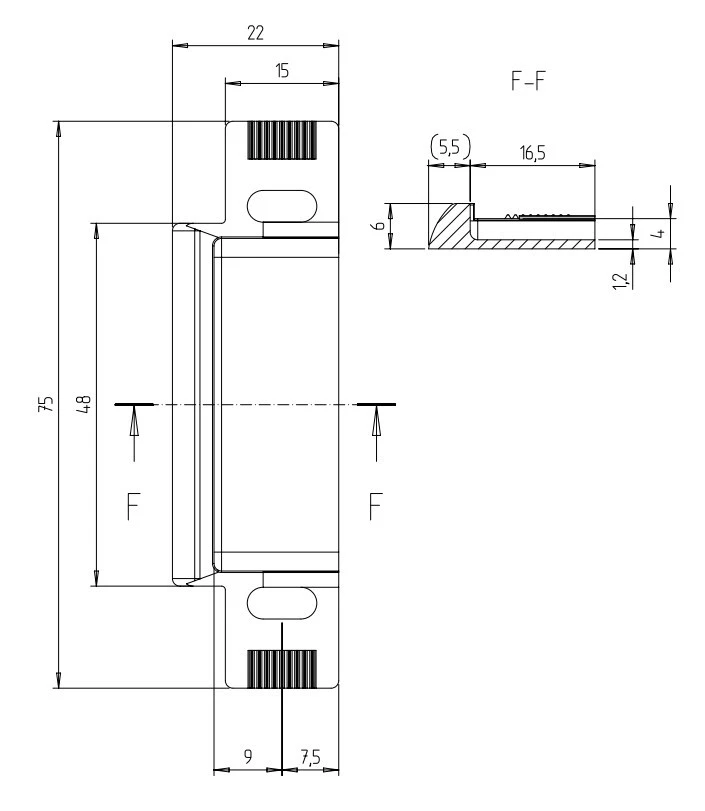 KFV Window Latch Replacement Piece 116-06-5 Replacement Piece 808.00014 75x22x6mm  - Image 3 of 3