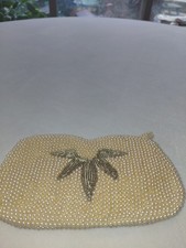 VTG Handmade 7" X 4" Intricately Beaded Coin Pursr/clutch - Made In Japan