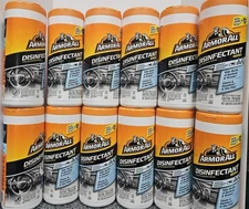 12 X ARMOR ALL Car Interior surface Disinfectant Wipes - 30 Count Canister/each