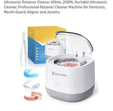 Ultrasonic Retainer Cleaner 45kHz, 250ML Portable Ultrasonic Cleaner,