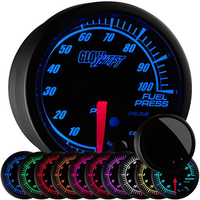 #ad #ad 52mm GlowShift Black Elite 10 Color Diesel 100psi Fuel Pressure Gauge w Alert $119.99
