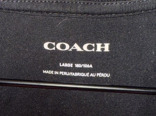 Polo Coach Monogram Firma Logo Uomo Large L Rosa Nera Vedi Foto HTF - Foto 9 di 14
