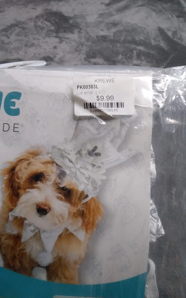 PET KREWE Cuerno Plateado y Collar Disfraz Perro Talla XL NUEVO Foto 2 de 4