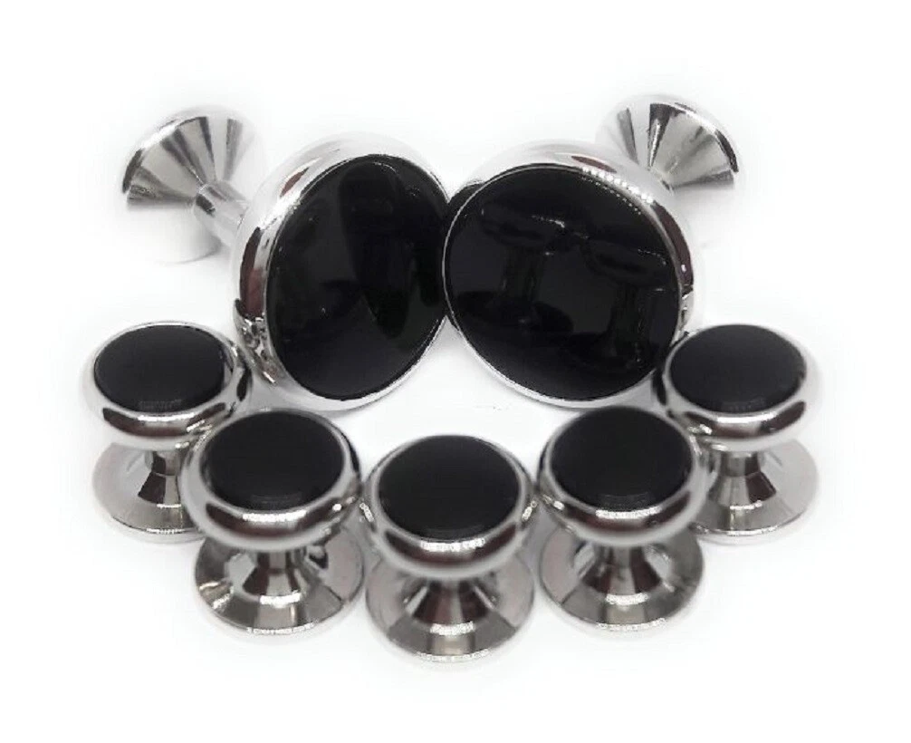 Gemelos Masones De Ónix Chapados En Rodio - Regalo Original Para Hombre Con Diseño De Escuadra Y Compás