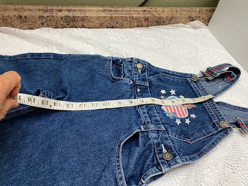 VTG 90s POWERPUFF GIRLS Cartoon Network Blue Denim Bib Overalls Youth "M" - Picture 8 of 12