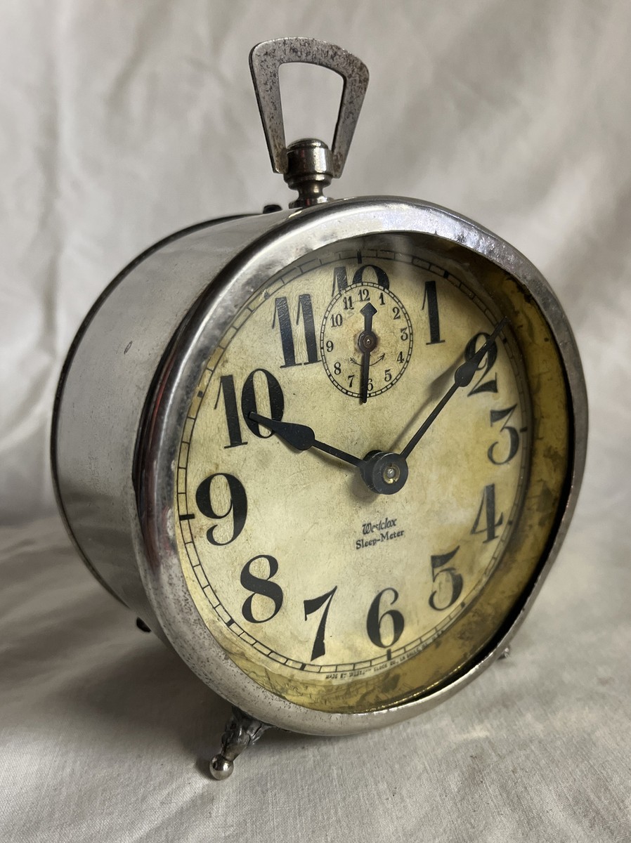 Westclox sleep-Meter 1930年?~ 目覚まし時計 Antique 1913 Westclox Sleep-Meter Alarm-Clock Ticks and Alarm