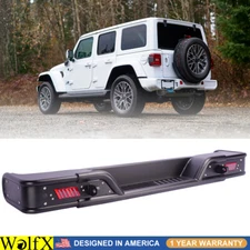 Steel Rear Bumper For 2018-2025 Jeep Wrangler JL Rear Bumper w/LED Lights 