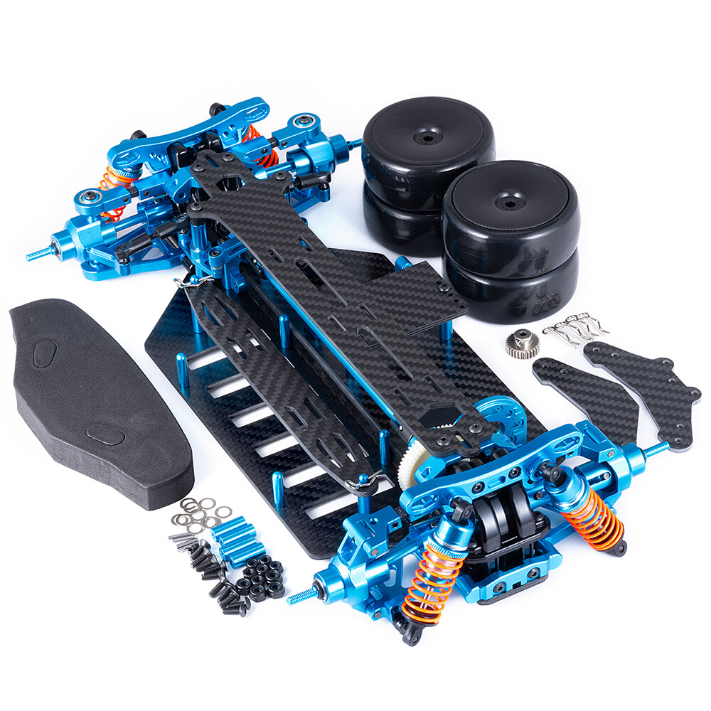 Metal & Carbon Fiber Chassis Frame Body Kit For Tamiya TT02 1/10