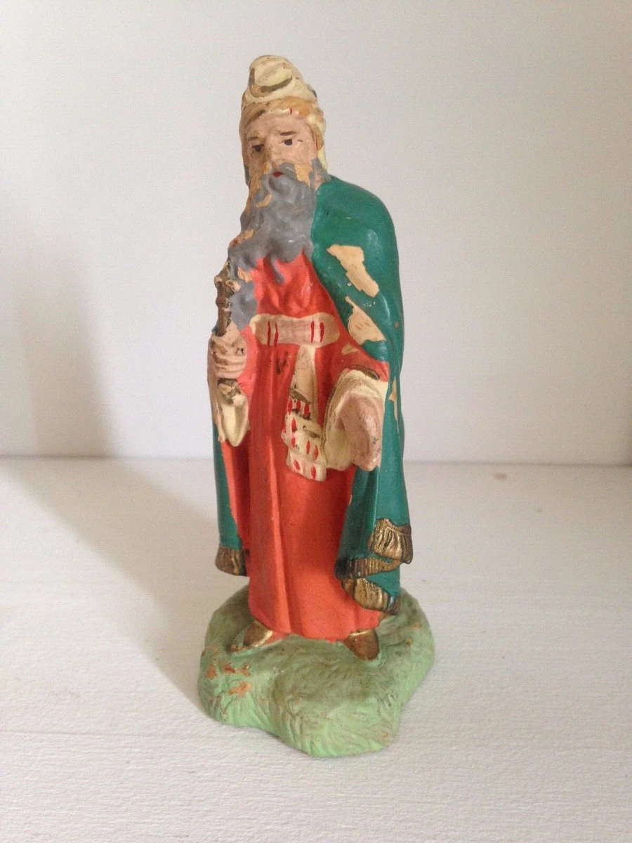 Lot De 2 Grands Santons Joseph Et Marie - Style Devineau - Plâtre - 10,5 Cm