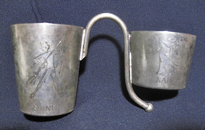 Napier Saint & Sinner Double Jigger Silverplate Scarce