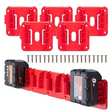 5/10x Battery Mounts Storage Holder Rack For Milwaukee M18 18V Tool Battery Red