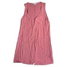 Madewell Women’s Heather Tank Dress XS Coral Button Front Casual Ladies J2211