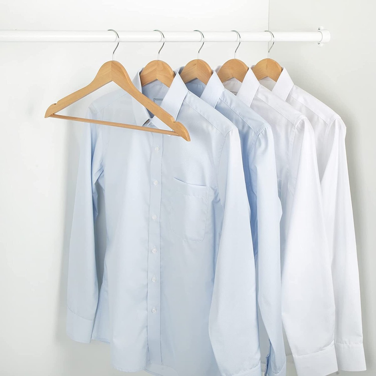 8 pack Squared Away Wood Suit Pants Clothes Closet Hangers w