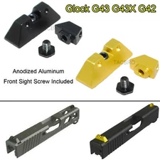 G43 G43X G42 Aluminum Front and Rear Sight Fit 43 43X 42 Color Option