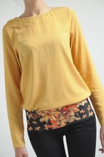 IMPERIAL ITALY honey studded smock shirt blou...