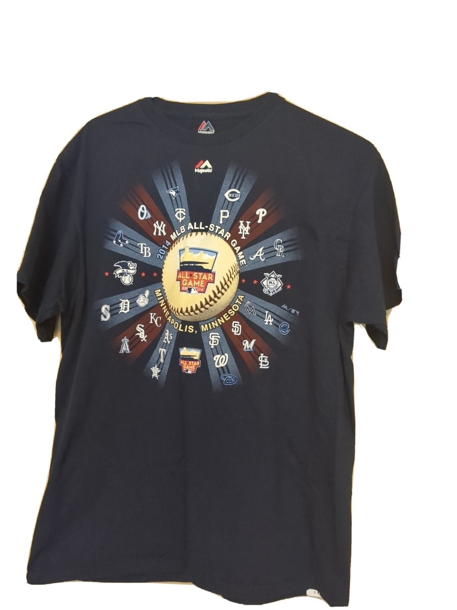 MLB All Star Game 2014 Majestic All Teams Baseball Themed T MLB All Star Game 2014 Majestic All Teams Baseball Themed T