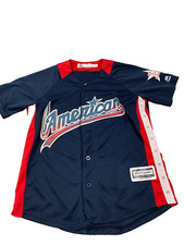 Mike Trout #27 Youth Large Blue Red MLB All-Star Jersey Majestic Cool Base