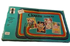 So-easy Lacing Cards Clowns 1977 The Rainbow Works COMPLETE