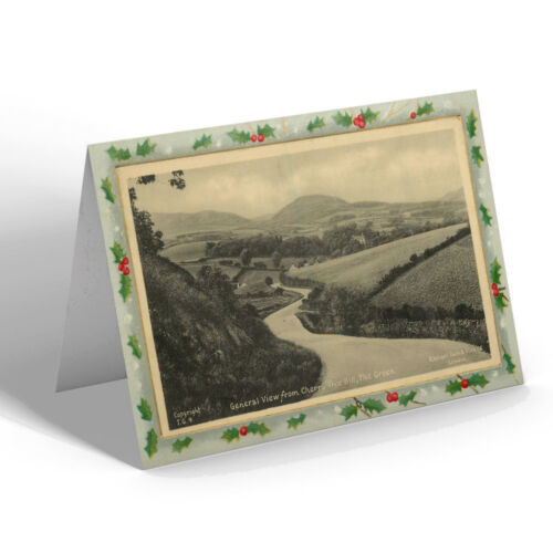 CHRISTMAS CARD Vintage Cumberland - General View Cherry Tree Hill, The Green - Afbeelding 1 van 1