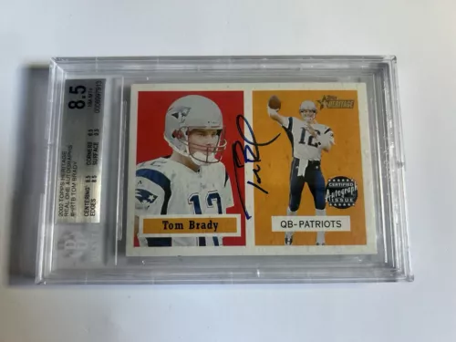 Tom Brady 2002 Topps Heritage Real Ones ON CARD Auto BGS 8.5 GOAT Patriots