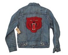 Polo Ralph Lauren Mens Denim Tiger Vintage Varsity Patch Trucker Jacket NWT S