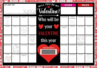 TOTALLY BONKERS Valentines Day Fundraising Scratch Cards - 40 Square - A5 -1/5 Pack - TB0125